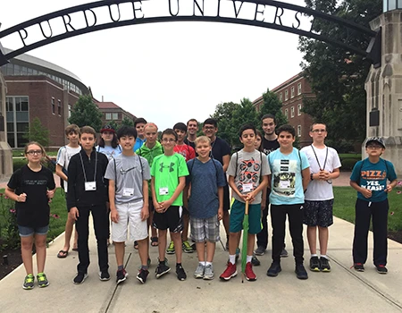 Middle school students at Purdue.